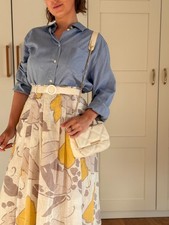 Vintage Alba Moda Bluse Hellblau 100% Baumwol...