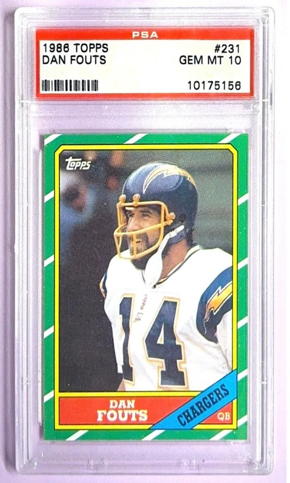 1986 Topps Dan Fouts # 231 PSA 10 Gem Mint! - Image 2 of 3
