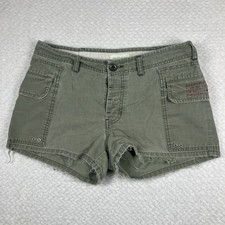 VTG Y2K Abercrombie Fitch Khaki Cargo Shorts Utility Size 8 Green