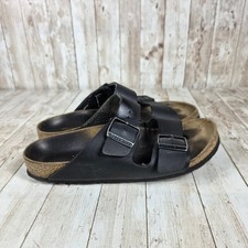 Birkenstock Arizona Leather Sandals Slides Comfort Casual Black
