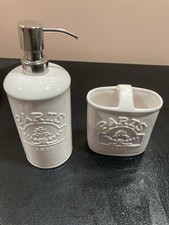 Paris White Bathroom Accessory Set.2 pieces. Brand New. Gorgeous gift.