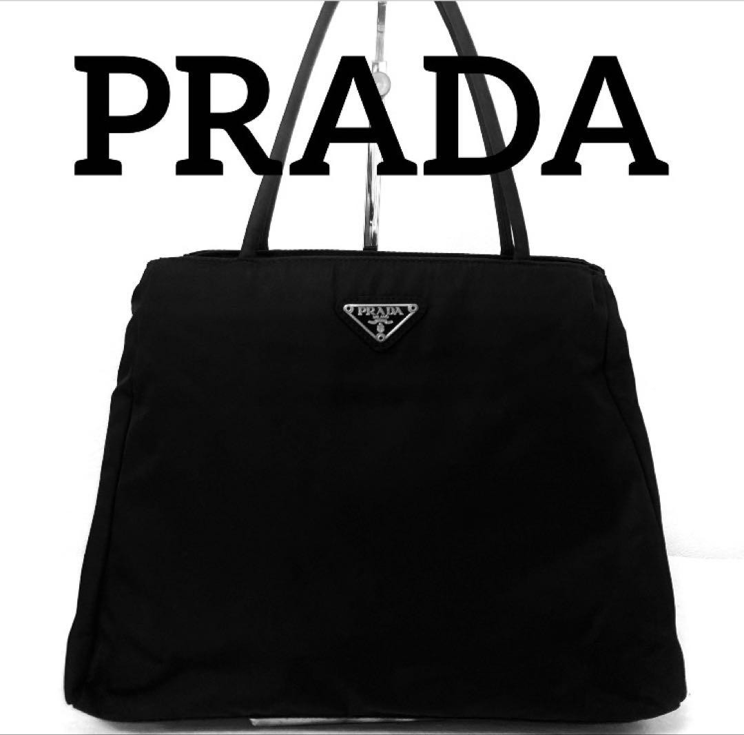Excellent condition PRADA tote bag black shoulder bag nylon black