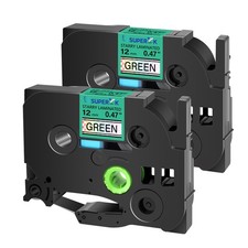 2PK 12mm Compatible with Brother TZe TZ 731L1 Glitter Rainbow Green Laser Tape