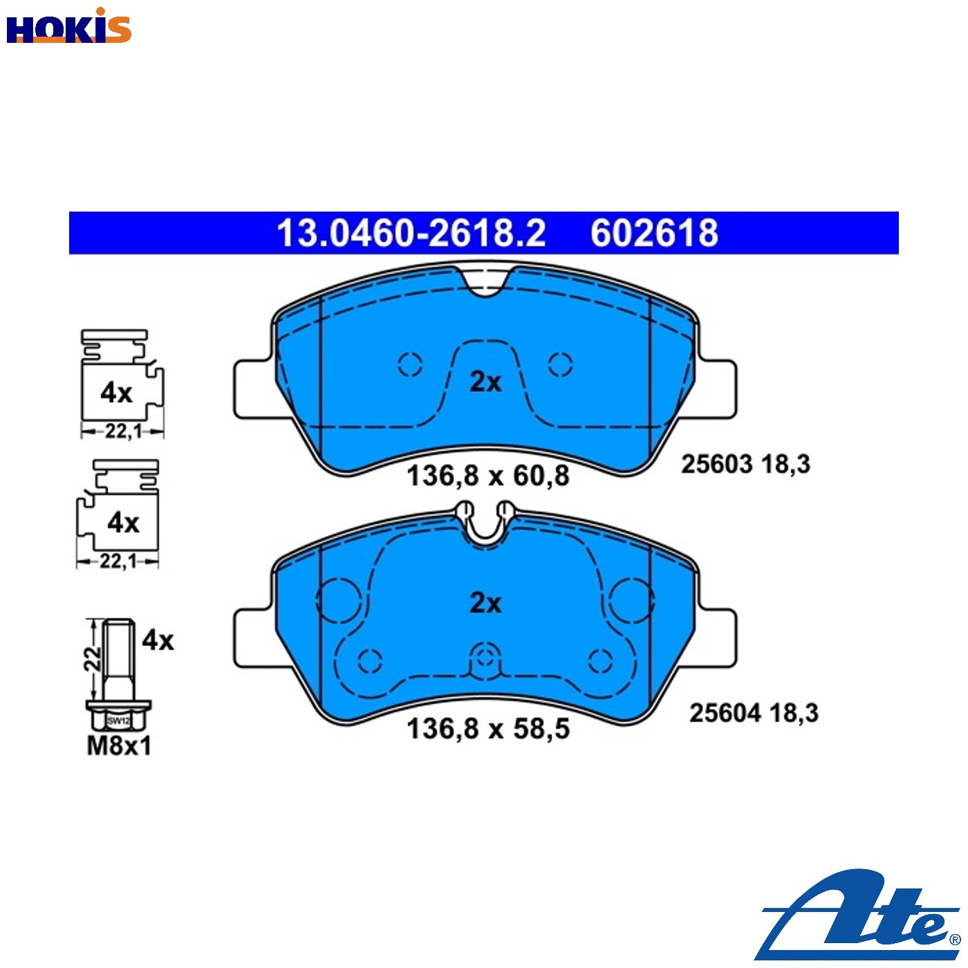 Fits ATE 13.0460-2618.2 Brake Pad Set, disc brake 13.0460-2618.2 Brak ⭐UK Stock⭐ - Image 10