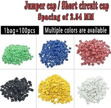 100PC Mini Micro 2.54mm Standard PCB Shunts Short Jumper wire Caps black