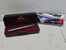 Vintage Fisher Space Pen The Original Chrome  Bullet / Matte Black Case