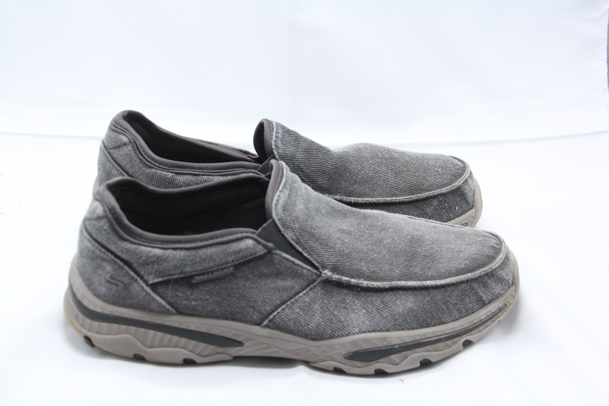 Skechers Men\'s Relaxed Fit Creston Moseco Charcoal Canvas Sz 12 X-Wide 65355EWW Skechers Men main image 2