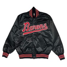 RARE VTG 90s MILB BIRMINGHAM BARONS WILSON SATIN BOMBER JACKET 42 MADE IN USA