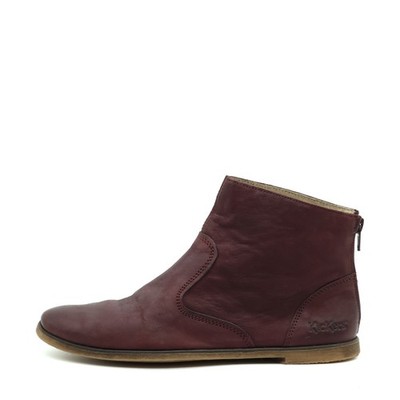 Kickers Damen 81317 Stiefel Bordeaux Leder Komfort Stiefeletten EU 38