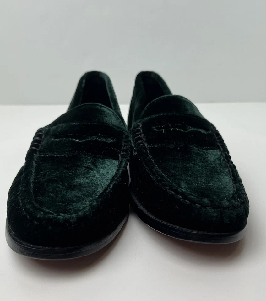Mocasines de terciopelo G.H.BASS x Anthropologie Weejuns Whitney verde oscuro talla 8,5 Foto 3 de 4