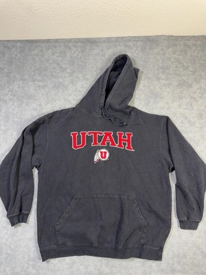 Utah Utes Hoodie Sweatshirt Mens XL Black NCAA College Fleece Pullover