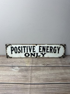Positive Energy Only Holzschild Landhausstil Wandrelief Wohndeko 40x10cm