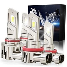 H11 9005 Bulbs Combo Fog Light Bulbs, Real 1:1 Mini Size, 6500K with 9005 H11