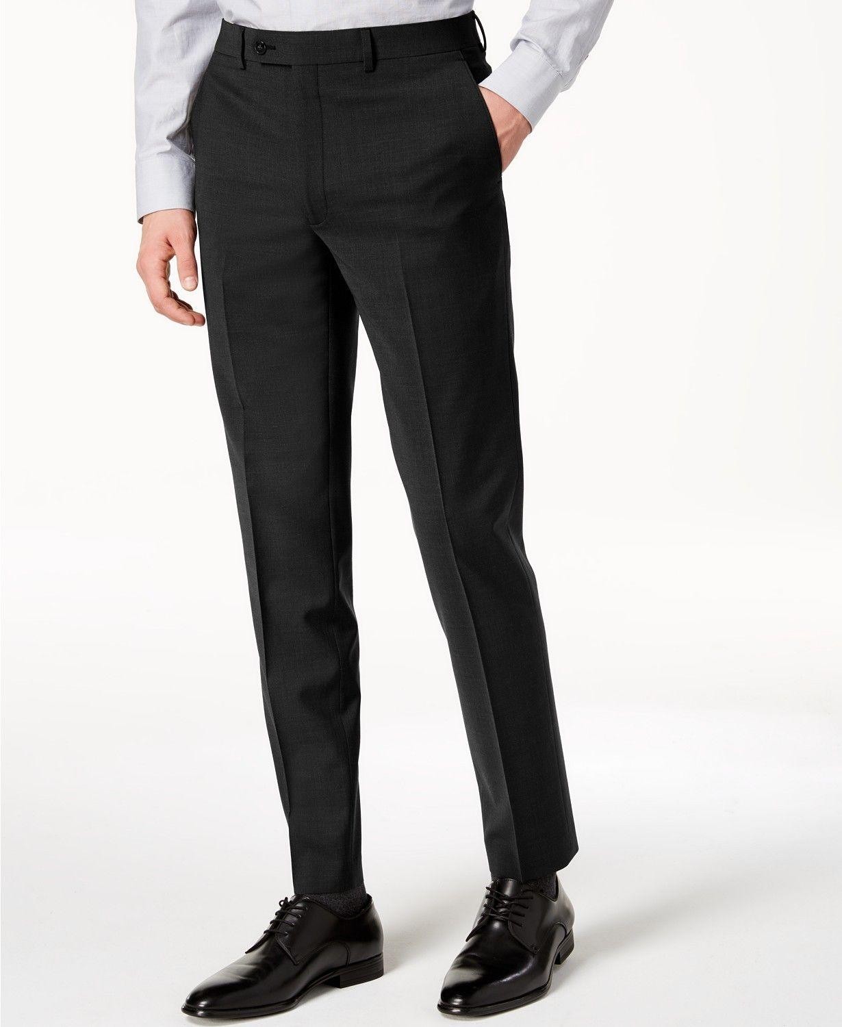 Calvin Klein Mens Skinny fit Dress Pants 40 / 32 Black Solid Stretch thumbnail 3