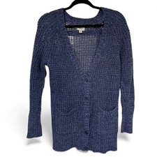 American Eagle Blue Knit Button Up Cardigan- Size Large