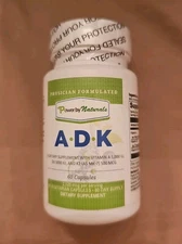 Power By Naturals ADK Vitamin Supplement Vitamin A Vitamin D3 5000 iu and Vit...