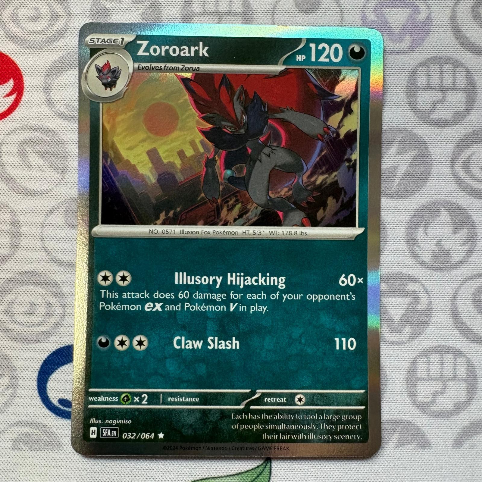 Zoroark 032/064 Rare Shrouded Fable Pokemon Holo Near Mint