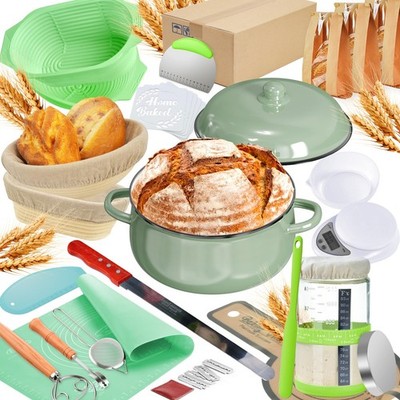 Sourdough Bread Baking Supplies with Pot Complete Sourdough Starter Kit with ...