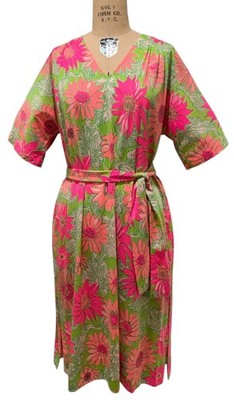 LILLY PULITZER Fabric ERIO BOCCI KWHP Vintage 80s Women's Nylon Dress - Sz L/XL