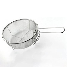 9inch Round Wire Fry Basket, Universal Deep Fryer Basket for Kitchen Use Fold...