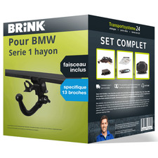 Attelage pour BMW Serie 1 hayon 19- Amovible Brink + Faisceau s. 13 broches +kit