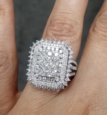 3Ct Round Cut Lab Created Diamond Women's Engagement Ring 14K White Gold Plated