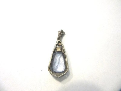Antique Silver Pendant with Light Blue Stone OM4842