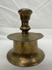 Antique Brass Capstan Push-Up Candlestick North West Europe c.16th-17th Style