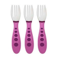 NUK First Essentials Kiddy Cutlery Forks 3 Count Pack of 1 Purple 