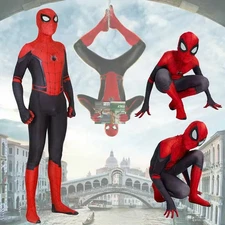 Far From Home Spider-Man Jumpsuit Spiderman Cosplay Costume Adult Kids Halloween