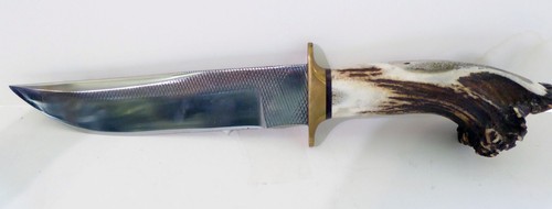 Stag Handle Custom Bowie Knife.  Blade  From File 8" Blade