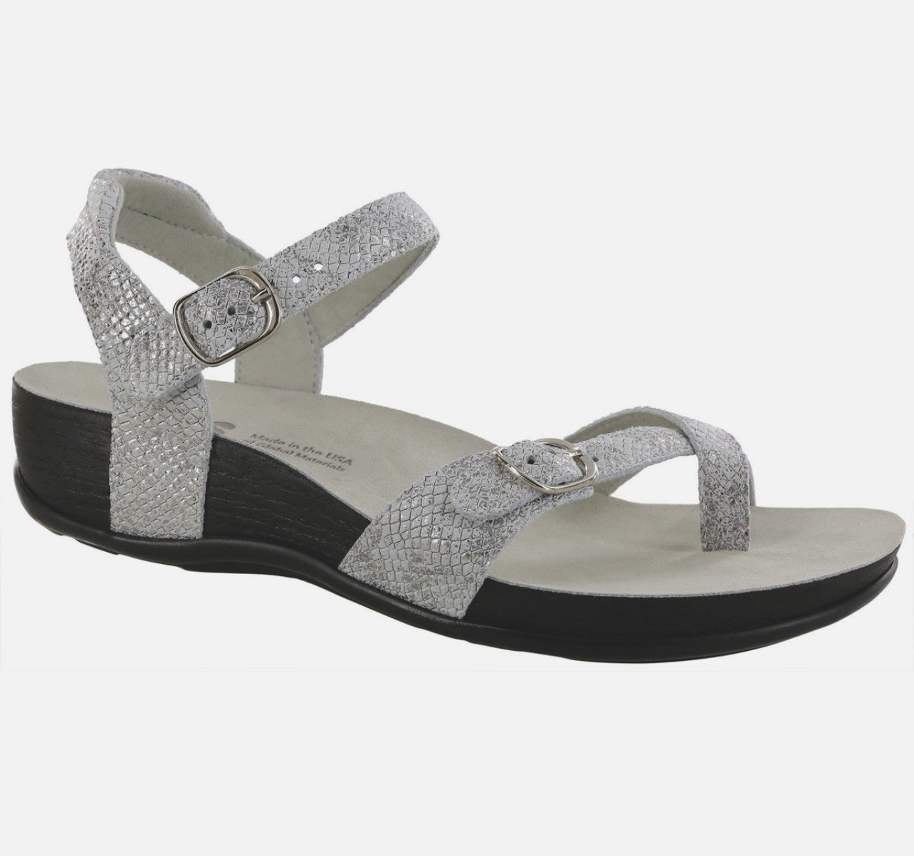 SAS Women's Shoes Pampa Comfort Sandal Plata Silver 12 W FREE SHIPPING NEW