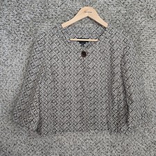 Talbots Blazer Womens 12 Brown Single Button Stretch Cropped Career Casual