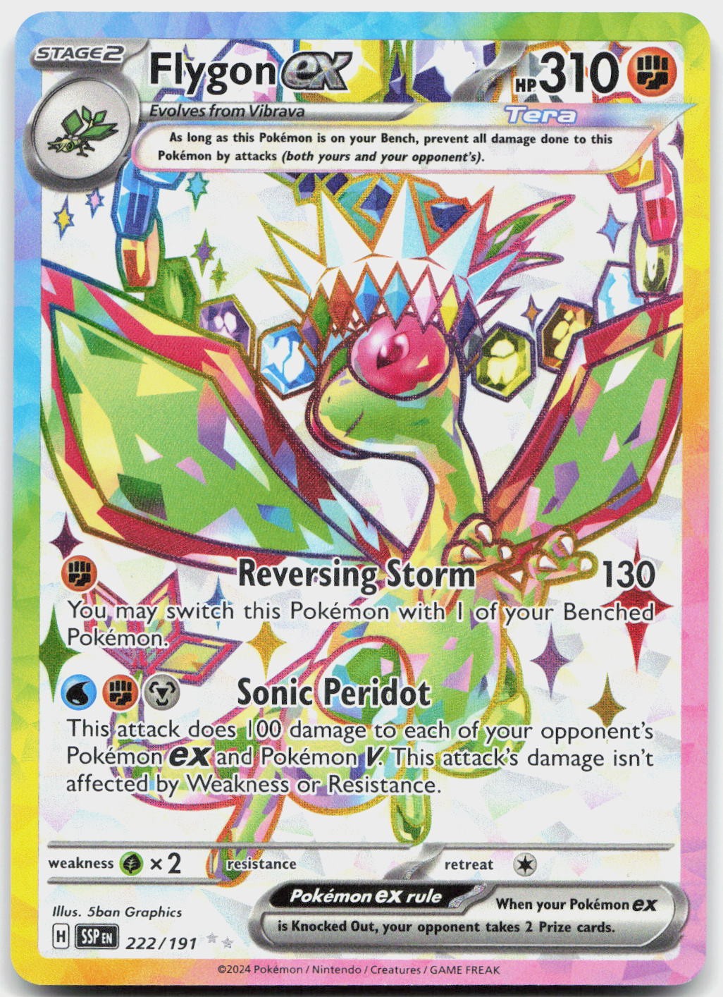 Flygon ex 222/191 Ultra Rare Surging Sparks Pokemon Near Mint