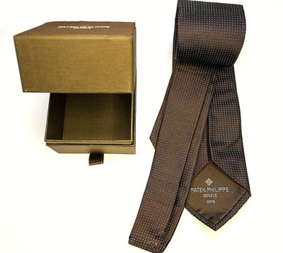 Patek Philipe VIP Gift Silk Tie 2018 - NEW in BOX - Brown with micro Dots