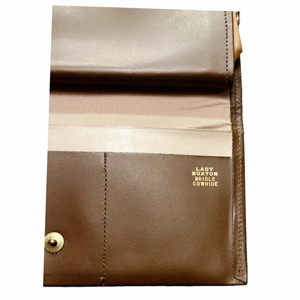 Cartera de mano de cuero vintage Lady Buxton gamuza años 40 50 L: 7 x 3,5 en marrón Foto 4 de 4