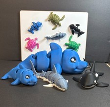 Ocean Flexi - Dolphin, Shark, Orca, Whale. Articulated
