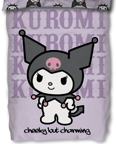 Kuromi Wende-Bettwäsche-Set Bettbezug 135x200 80x80 Baumwolle Mädchen-Bettzeug - Bild 3 von 4