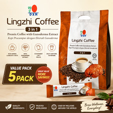 5 X DXN Lingzhi Coffee 3 in 1 Ganoderma Reishi Instant Classic Cafe
