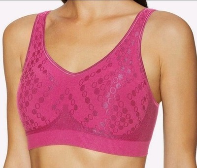 Bali Feel the Softness Comfort Flex Magenta Pink Dot Bra Size S