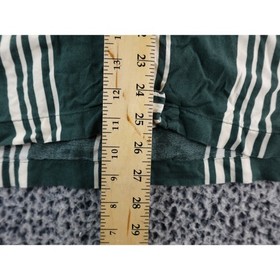 NUON Mens Green White Striped Short Sleeve Button Up Relaxed Fit Shirt Size M