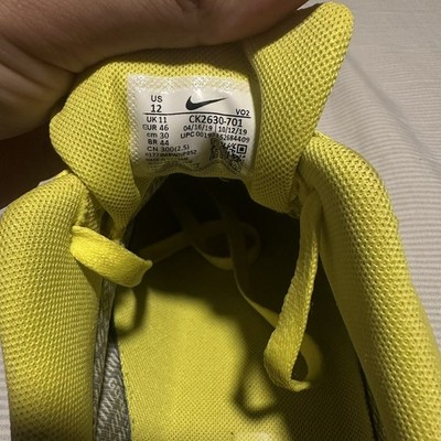 Nike Air Force 1 Low Gore Tex Mens 12 Dynamic Yellow Black CK2630-701
