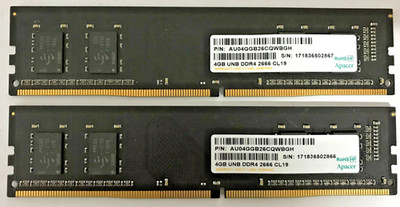 APACER 8GB (2x4GB) DDR4 UNB 2666MHZ AU08GGB26CQYBGH CL19  #R2826
