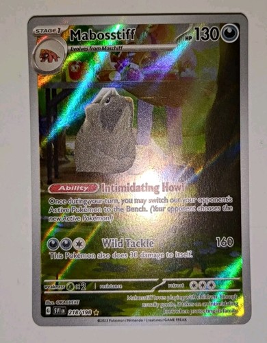 Pokémon TCG Mabosstiff Scarlet & Violet Base Set Holo Illustration Rare 218/198 - Picture 2 of 5