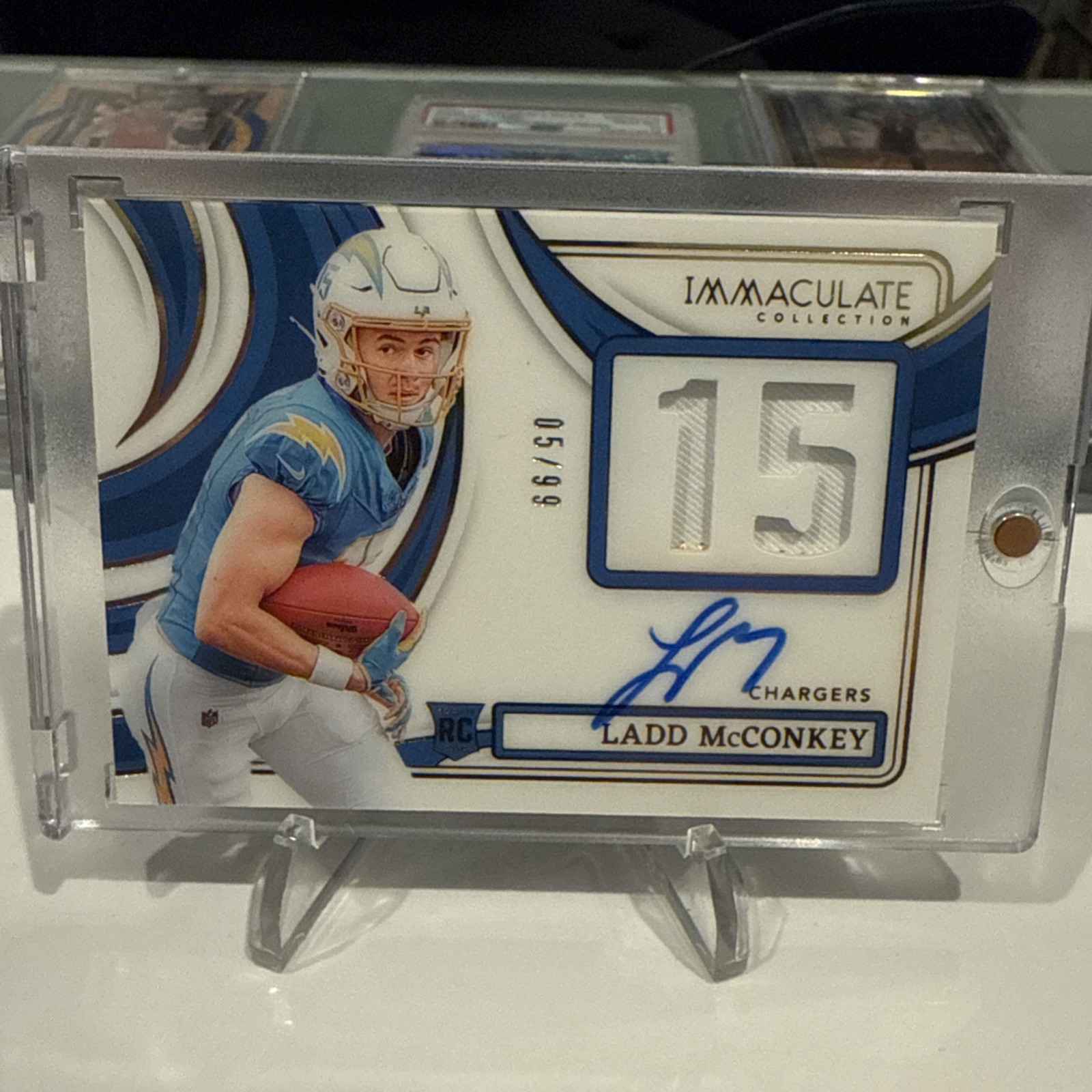 2024 Immaculate Ladd McConkey Rookie Numbers RPA On Card Auto 5/99 Chargers