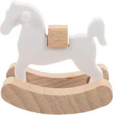 Small Wooden Horse Toy Mini Wooden Rocking Horse Statue Rocking Chair Desktop Or