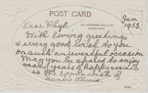 Best Wishes On Your 21st Birthday - Postal Roses con fecha de enero de 1933 - Imagen 2 de 2