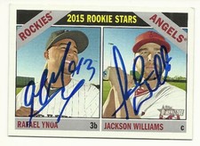 2015 HERITAGE RAFAEL YNOA & JACKSON WILLIAMS AUTOGRAPHED SIGNED BASEBALL CARD RC