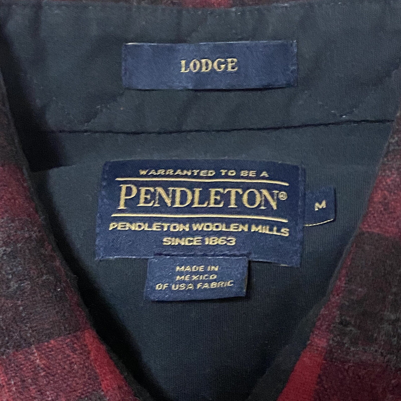 Pendleton Lodge Plaid Red Button Down Flannel Shi… - image 4