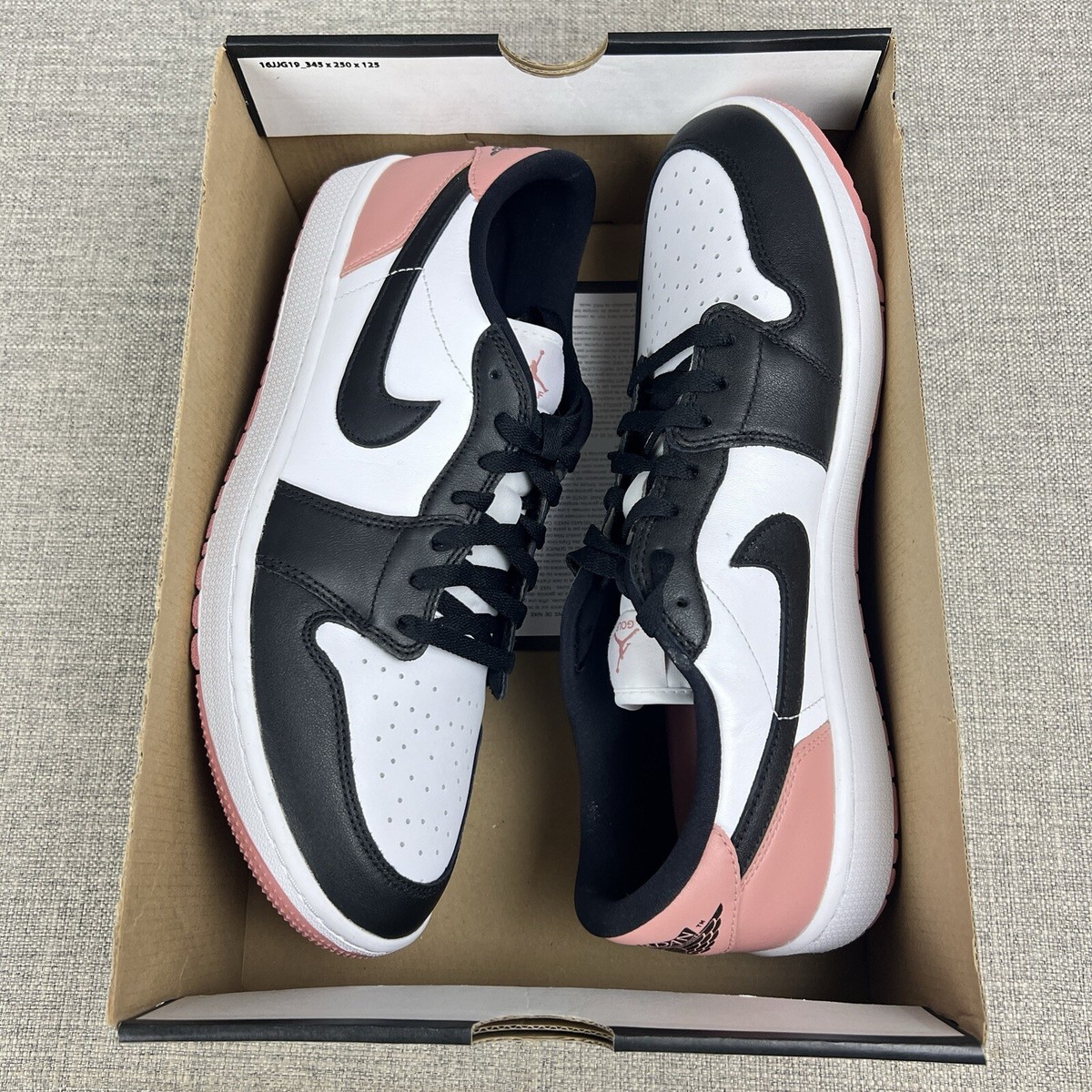 Men's Size 13 Nike Air Jordan 1 Low G Golf Shoe White Black Men's Size 13 Nike Air Jordan 1 Low G Golf Shoe White Black